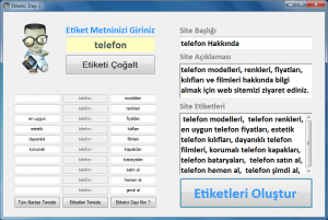 otomatik etiket oluşturma programı indir